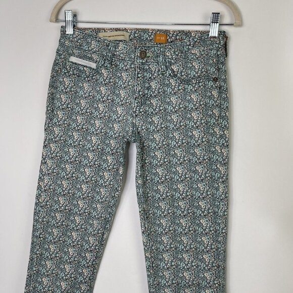 Anthropologie Pilcro Floral Skinny Crop Jeans Womens Size 26 - Picture 3 of 10